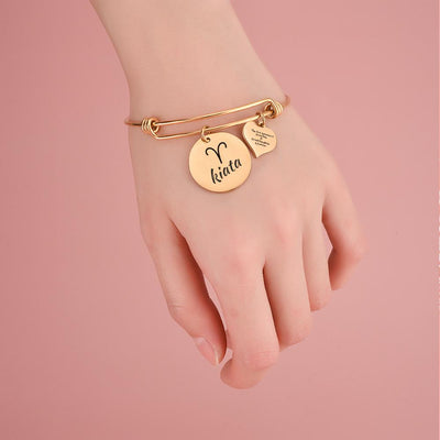 [Custom Name, Optional Address And Optional Zodiac] To My GRANDDAUGHTER "The love between a [grandma] and granddaughter is forever" Zodiac Bracelet [💞 Bracelet +💌 Gift Card + 🎁 Gift Box + 💐 Gift Bouquet] - SARAH'S WHISPER