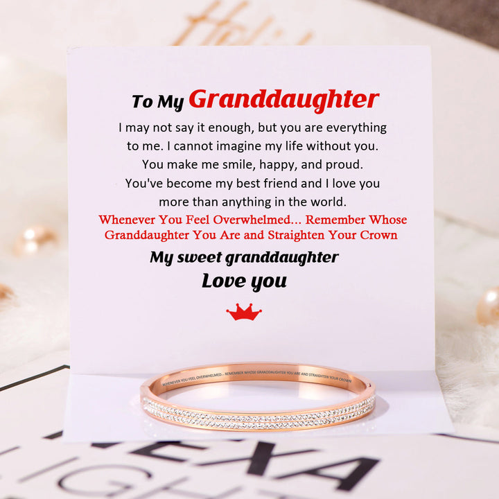 To My Granddaughter "Straighten Your Crown" Diamond Bracelet