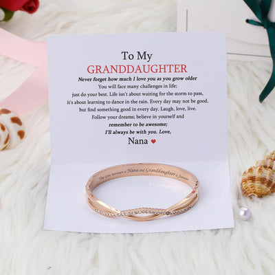 To My GRANDDAUGHTER "The love between a Nana and Granddaughter is forever" Cross Bracelet - SARAH'S WHISPER