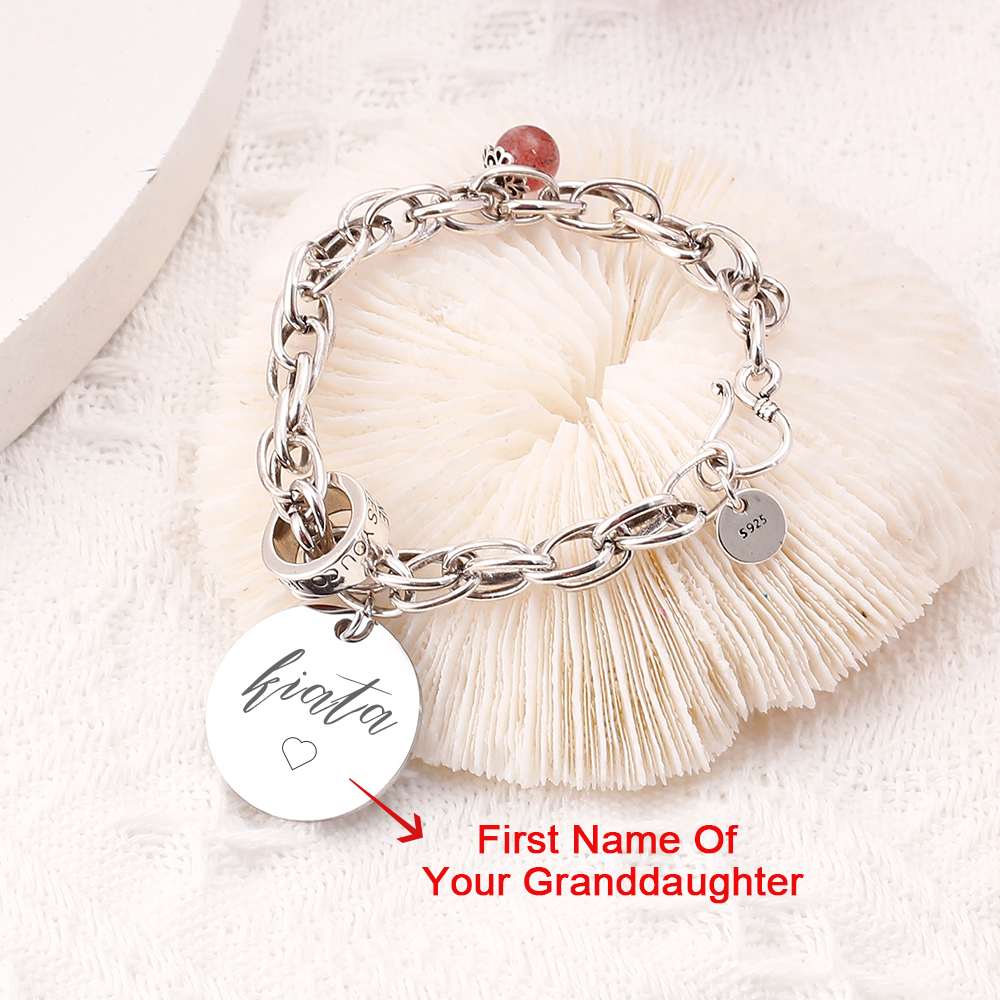 [Custom Name And Optional Address] To My GRANDDAUGHTER "The love between a [grandma] and granddaughter is forever" Bracelet [💞 Bracelet +💌 Gift Card + 🎁 Gift Box + 💐 Gift Bouquet] - SARAH'S WHISPER