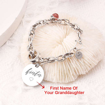 [Custom Name And Optional Address] To My GRANDDAUGHTER "The love between a [grandma] and granddaughter is forever" Bracelet [💞 Bracelet +💌 Gift Card + 🎁 Gift Box + 💐 Gift Bouquet] - SARAH'S WHISPER