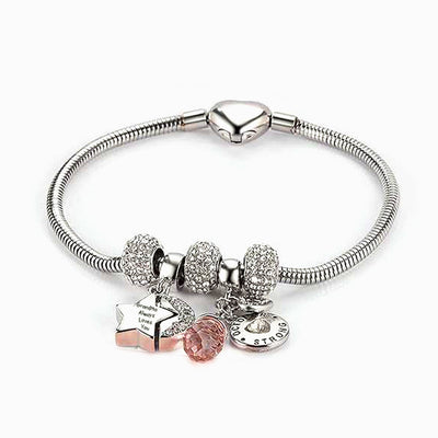 [Optional Address And Optional Birthstone] To My Granddaughter "[Grandma] Always Loves You! " Lucky Stone Bracelet [💞 Bracelet +💌 Gift Card + 🎁 Gift Box + 💐 Gift Bouquet]