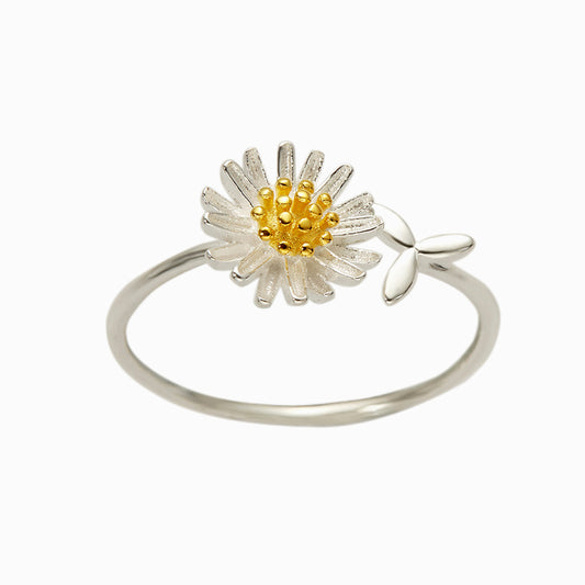 "I think about you every daisy" Sunflower Ring [💞 Ring +💌 Gift Card + 🎁 Gift Bag + 💐 Gift Bouquet]