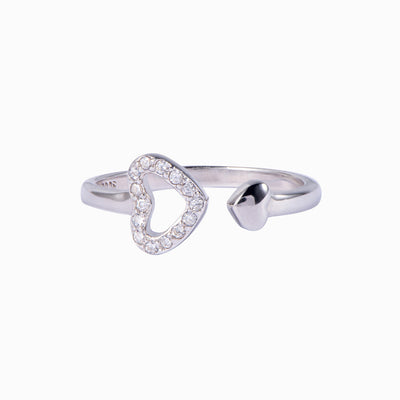 "Love Forever" Double Heart Ring