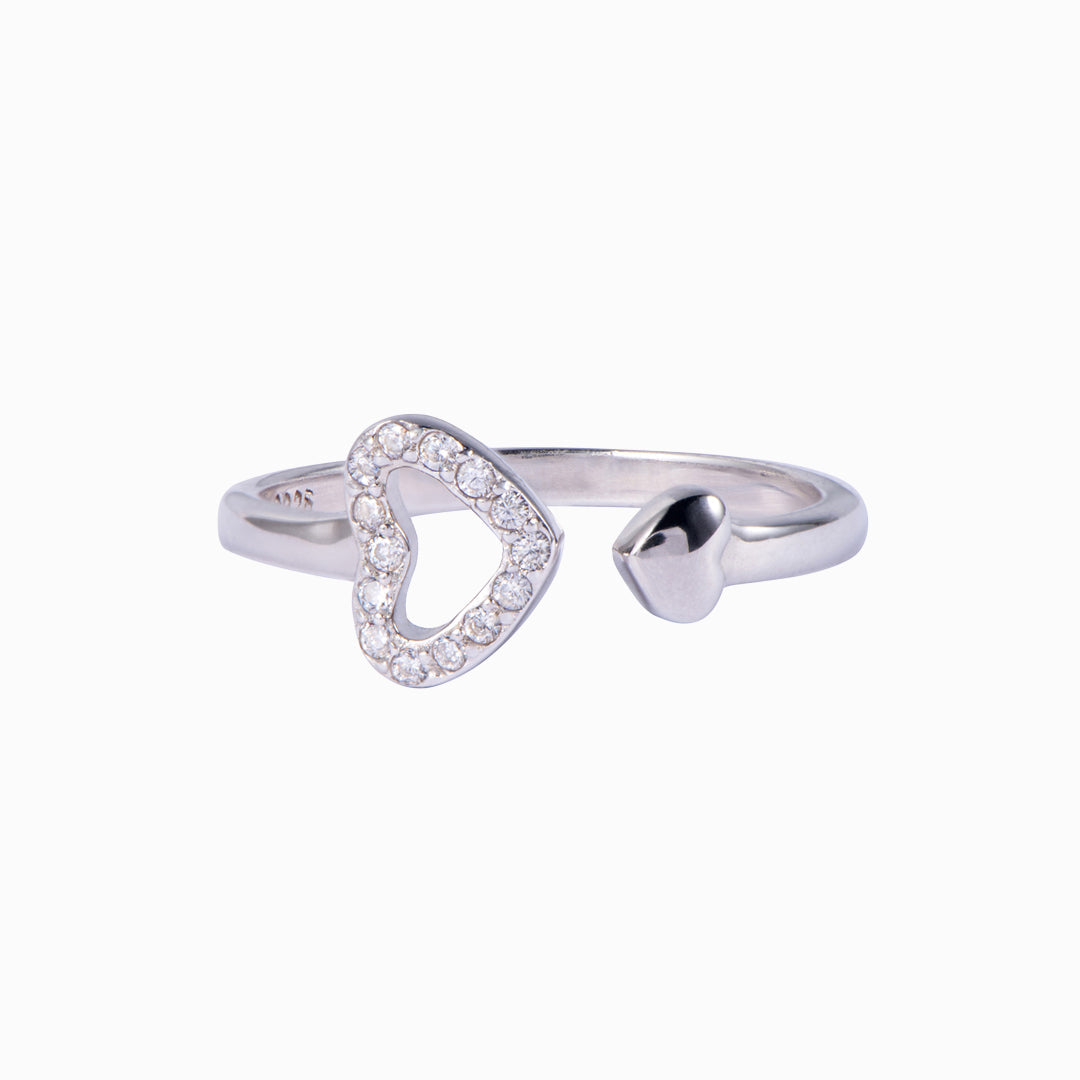 "Grandmothers and Granddaughters, never truly part, maybe in distance, but never in heart" Double Heart Ring