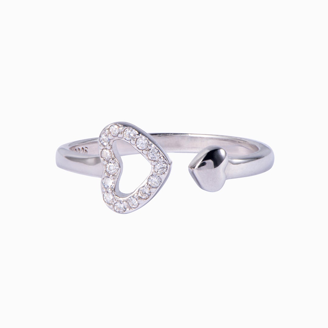 "You took my heart from the very start" Double Heart Ring