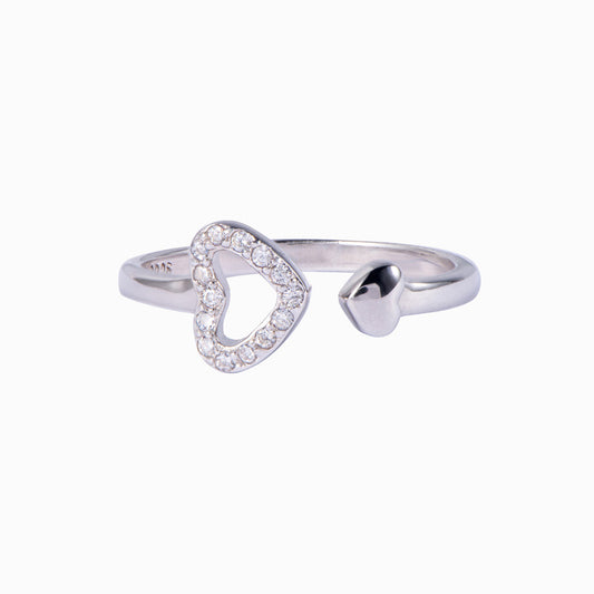 "The love between a grandmother and granddaughter is forever" Double Heart Ring