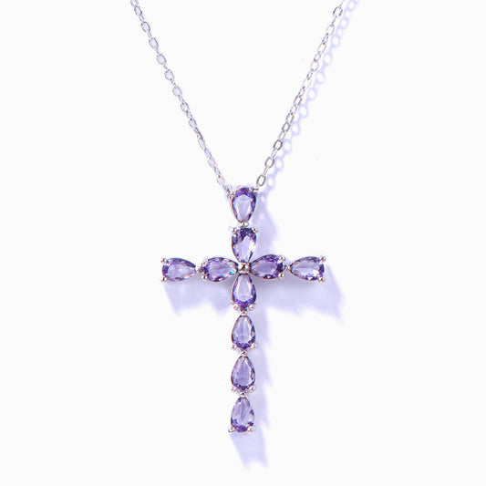 To Our Amazing Granddaughter "We think about you everyday" Cross Necklace