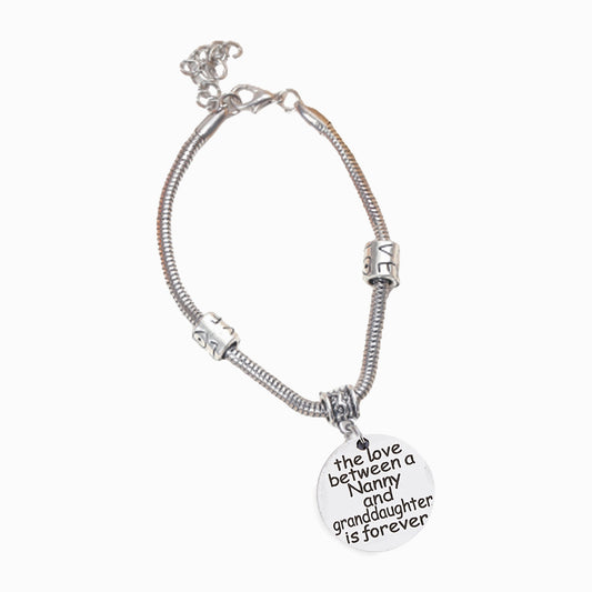 [Optional Address] TO MY GRANDDAUGHTER "the love between a [Nana] and granddaughter is forever" Bracelet