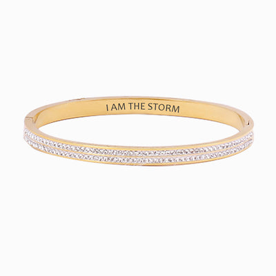 To My Granddaughter "I AM THE STORM" Full Diamond Bracelet [💞 Bracelet +💌 Gift Card + 🎁 Gift Box + 💐 Gift Bouquet]