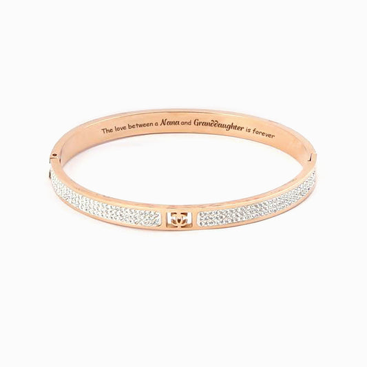 To My Granddaughter "The love between a Nana and Granddaughter is forever" Full Diamond Bracelet