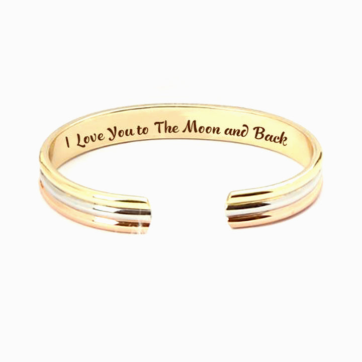 Bracelet to my daughter with moon message on white background
