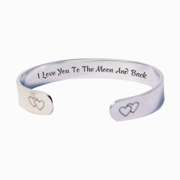 To My Daughter "I Love You to The Moon and Back" Double Heart Bracelet