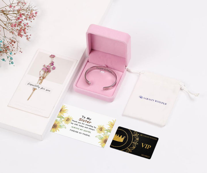To My Sister "Forever & Always" Double Heart Bracelet - SARAH'S WHISPER