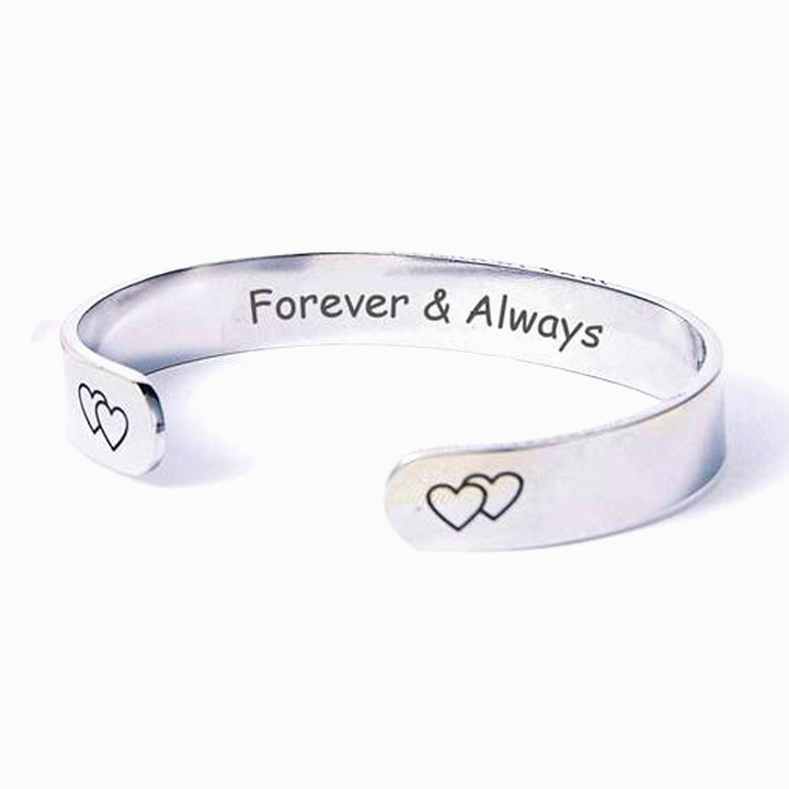 To My Sister "Forever & Always" Double Heart Bracelet