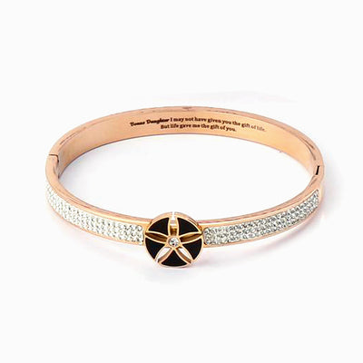 To My Bonus Daughter "BONUS DAUGHTER, I MAY NOT HAVE GIVEN YOU THE GIFT OF LIFE. BUT LIFE GAVE ME THE GIFT OF YOU" Flower Bracelet