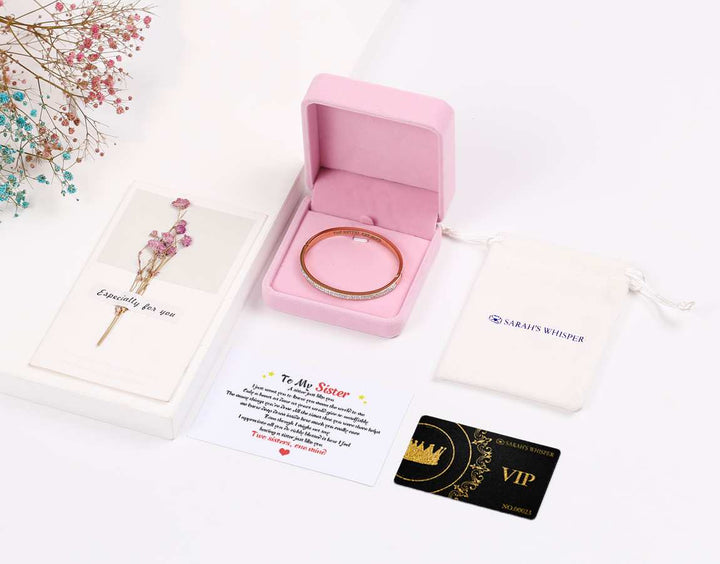Luxury gift bag containing two sisters bracelet set