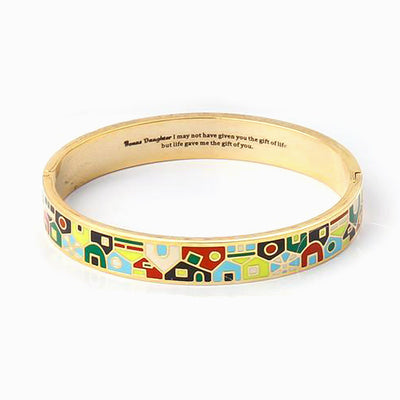 To My Bonus Daughter "BONUS DAUGHTER, I MAY NOT HAVE GIVEN YOU THE GIFT OF LIFE. BUT LIFE GAVE ME THE GIFT OF YOU" Enamel Craft Bracelet