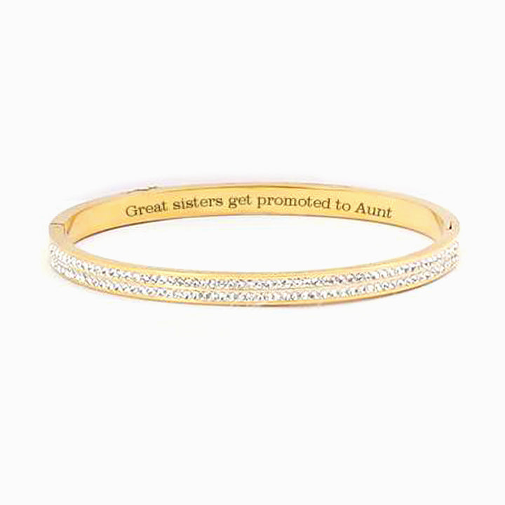 To My Sister/Friend "Great sisters get promoted to Aunt" Bracelet