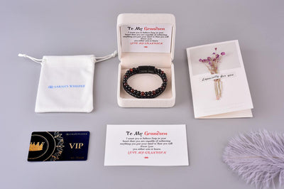 To My Grandson "Love My Grandson" Men's Bracelet - SARAH'S WHISPER