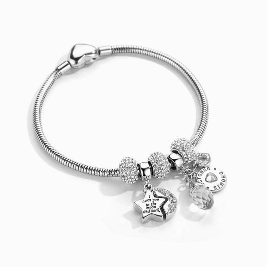 To My Daughter "I love you to the moon and back" Lucky Stone Bracelet