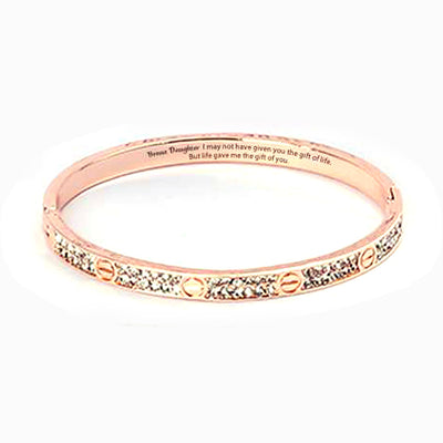 To My Bonus Daughter "Bonus Daughter I may not have given you the gift of life. But life gave me the gift of you." Diamond Bracelet
