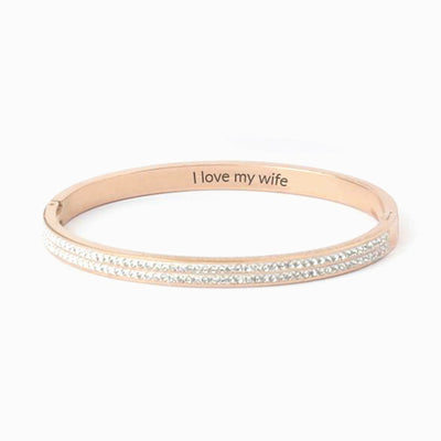 To My Love "I love my wife" Full Diamond Bracelet