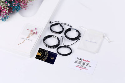 To My Grandson"Love My Grandson "Men's Bracelet [💞 Bracelet +💌 Gift Card + 🎁 Gift Box + 💐 Gift Bouquet] - SARAH'S WHISPER