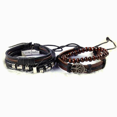 To My Grandson "Love My Grandson" Men's Bracelet [💞 Bracelet +💌 Gift Card + 🎁 Gift Box + 💐 Gift Bouquet]