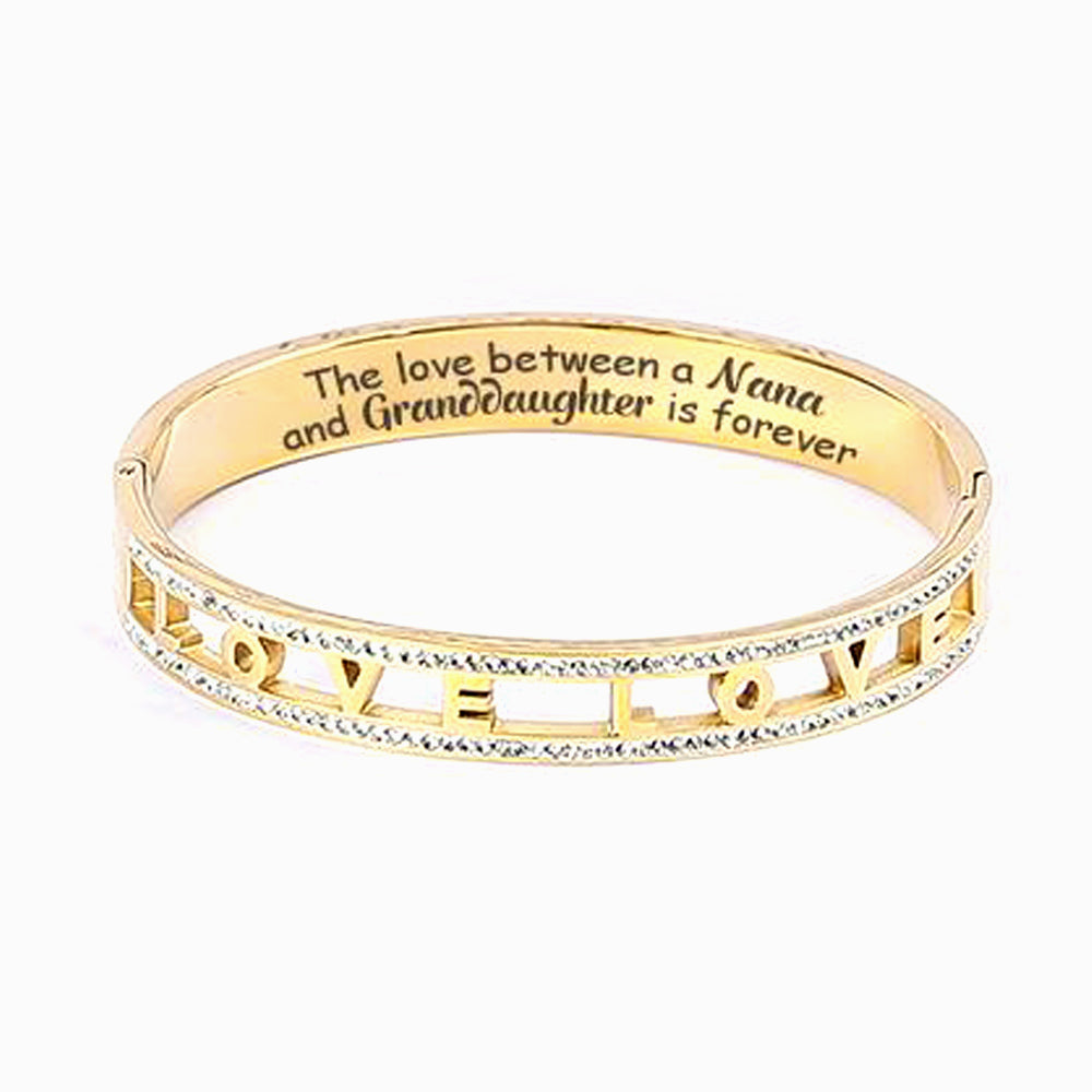 To My Granddaughter "the Love Between A [nana] And Granddaughter Is Forever" Hollow-carved Bracelet