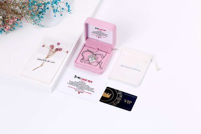 To My Mom"Dear Mom you're in my heart, always & forever." Necklace[💞 Necklace +💌 Gift Card + 🎁 Gift Box + 💐 Gift Bouquet] - SARAH'S WHISPER