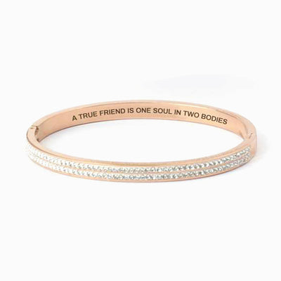 For My Best Friend "a True Friend Is One Soul In Two Bodies" Full Diamond Bracelet