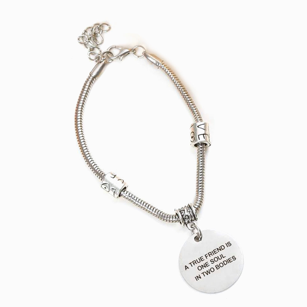 For My Best Friend "a True Friend Is One Soul In Two Bodies" Bracelet
