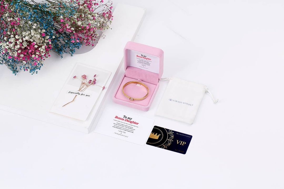 To my Bonus Daughter "Bonus Daughter I may not have given you the gift of life. But life gave me the gift of you" Diamond Bracelet [💞 Bracelet +💌 Gift Card + 🎁 Gift Box + 💐 Gift Bouquet] - SARAH'S WHISPER