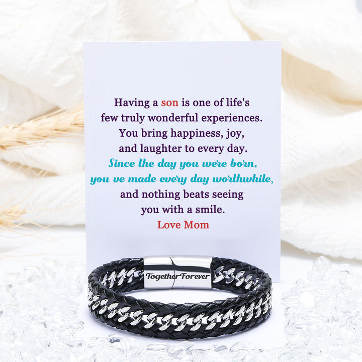 To My Son "Nothing beats seeing you smile" Men's Bracelet