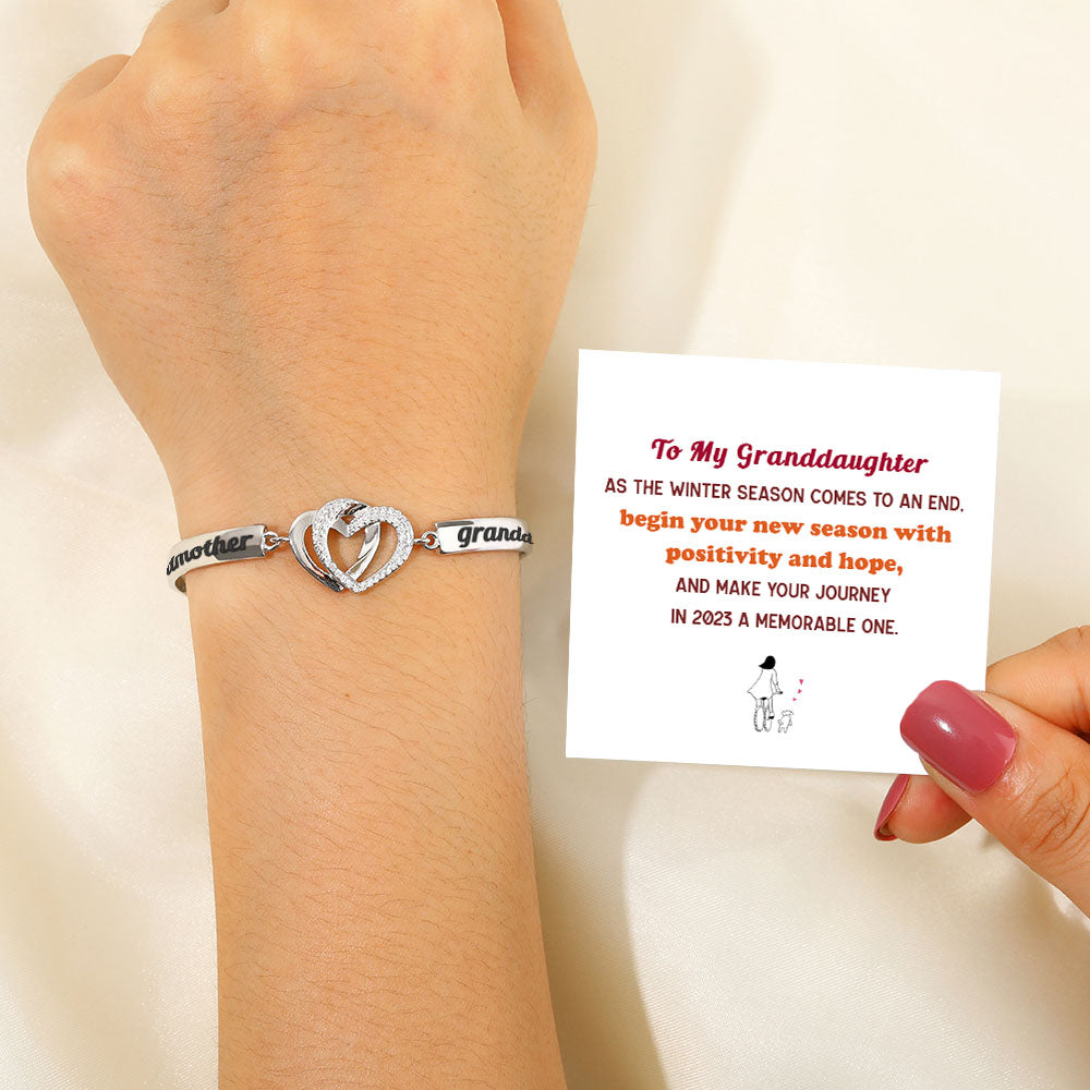 To My Granddaughter "Start the year with full of positivity" Double Heart Bracelet