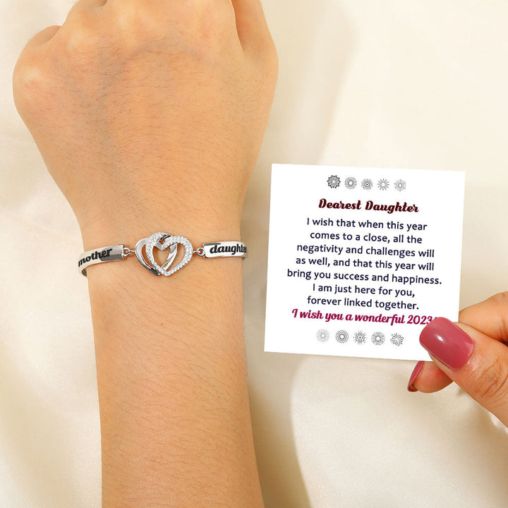 Double Heart Bracelet with Copper Plating - "Wish you a wonderful 2023" design