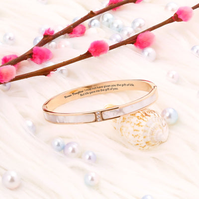 To My Bonus Daughter "BONUS DAUGHTER, I MAY NOT HAVE GIVEN YOU THE GIFT OF LIFE. BUT LIFE GAVE ME THE GIFT OF YOU" Forest Fritillary Temperament Bracelet - SARAH'S WHISPER