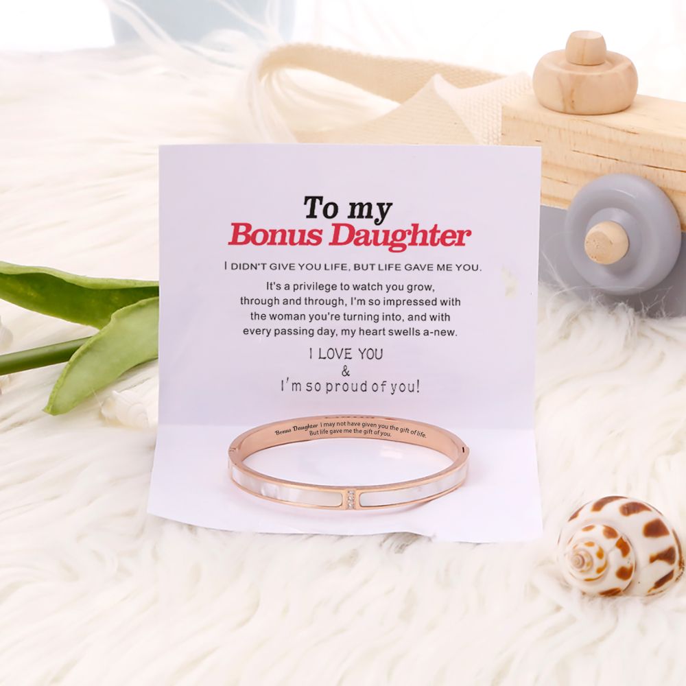 To My Bonus Daughter "BONUS DAUGHTER, I MAY NOT HAVE GIVEN YOU THE GIFT OF LIFE. BUT LIFE GAVE ME THE GIFT OF YOU" Forest Fritillary Temperament Bracelet - SARAH'S WHISPER