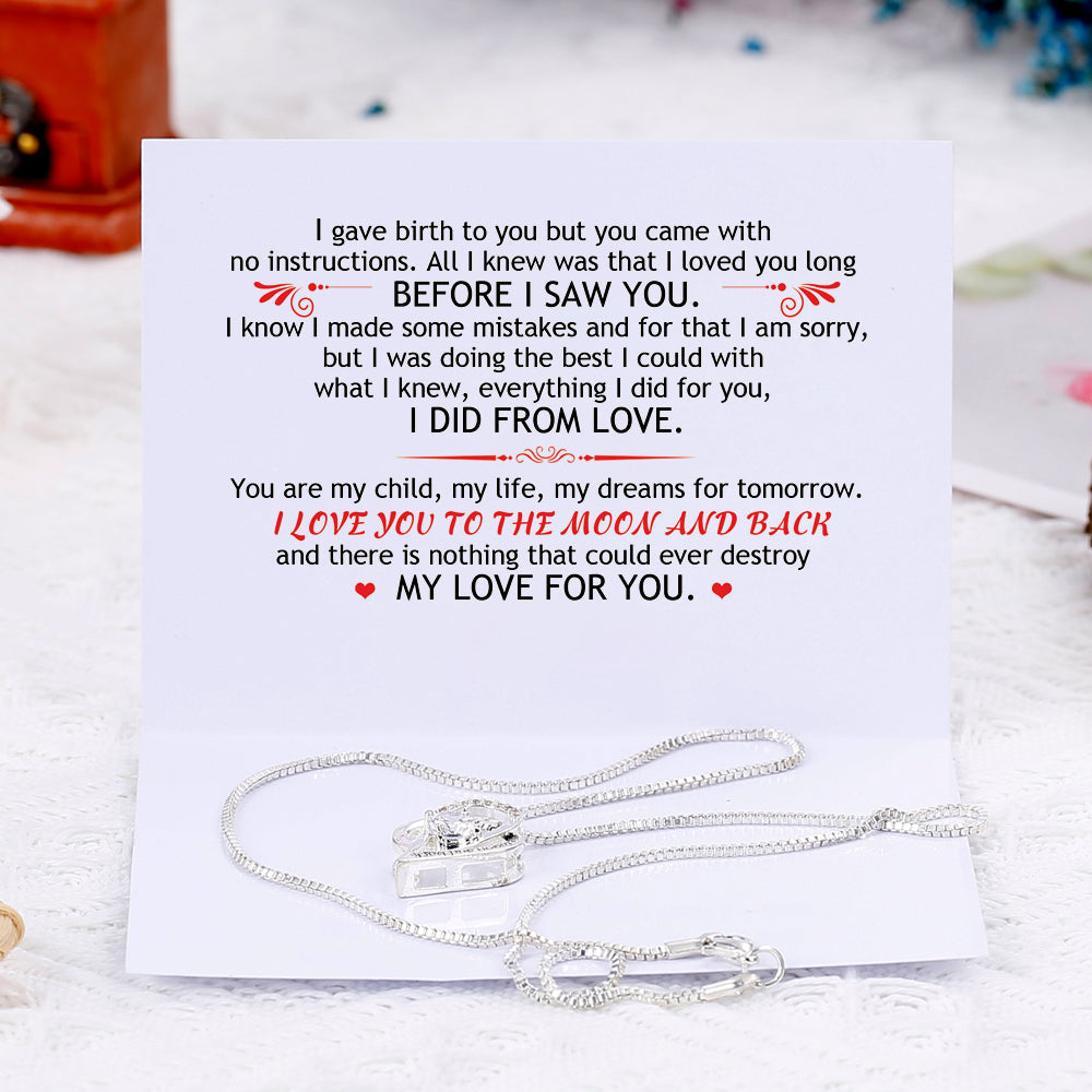 To My Daughter "Love you to the moon and back" Sweetheart Necklace