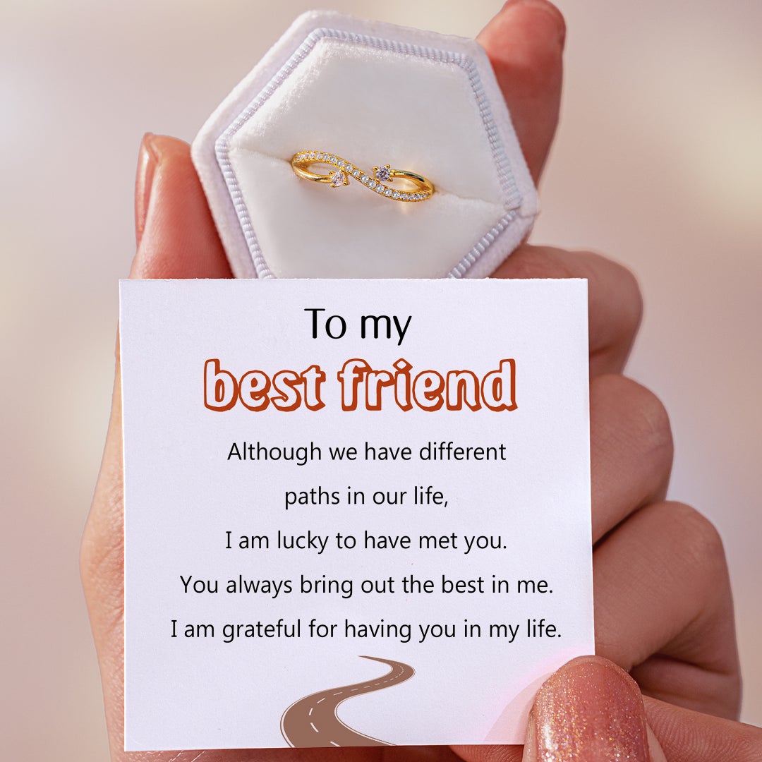 To My Best Friend "I am grateful for having you in my life" Adjustable Ring