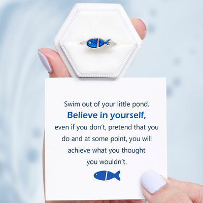 "Swim out of your little pond" Adjustable Ring