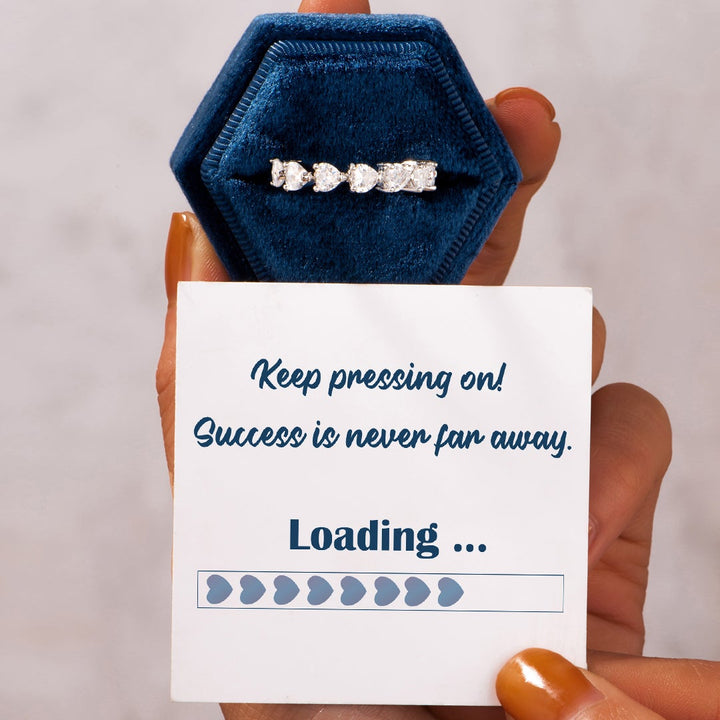 "Keep pressing on! Success is never far away." Adjustable Ring