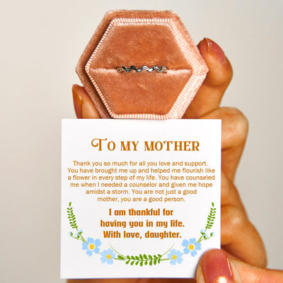 To My Mother "Support and love you" Leaves Ring