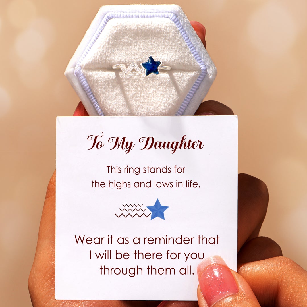 "I will be there for you through them all" Sterling Silver Adjustable Ring