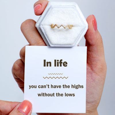 "In life, you can’t have the highs without the lows." S925 Sterling Silver Adjustable Ring