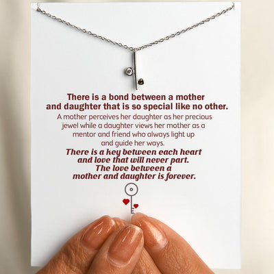 To My Daughter "A key between each heart" Key Necklace