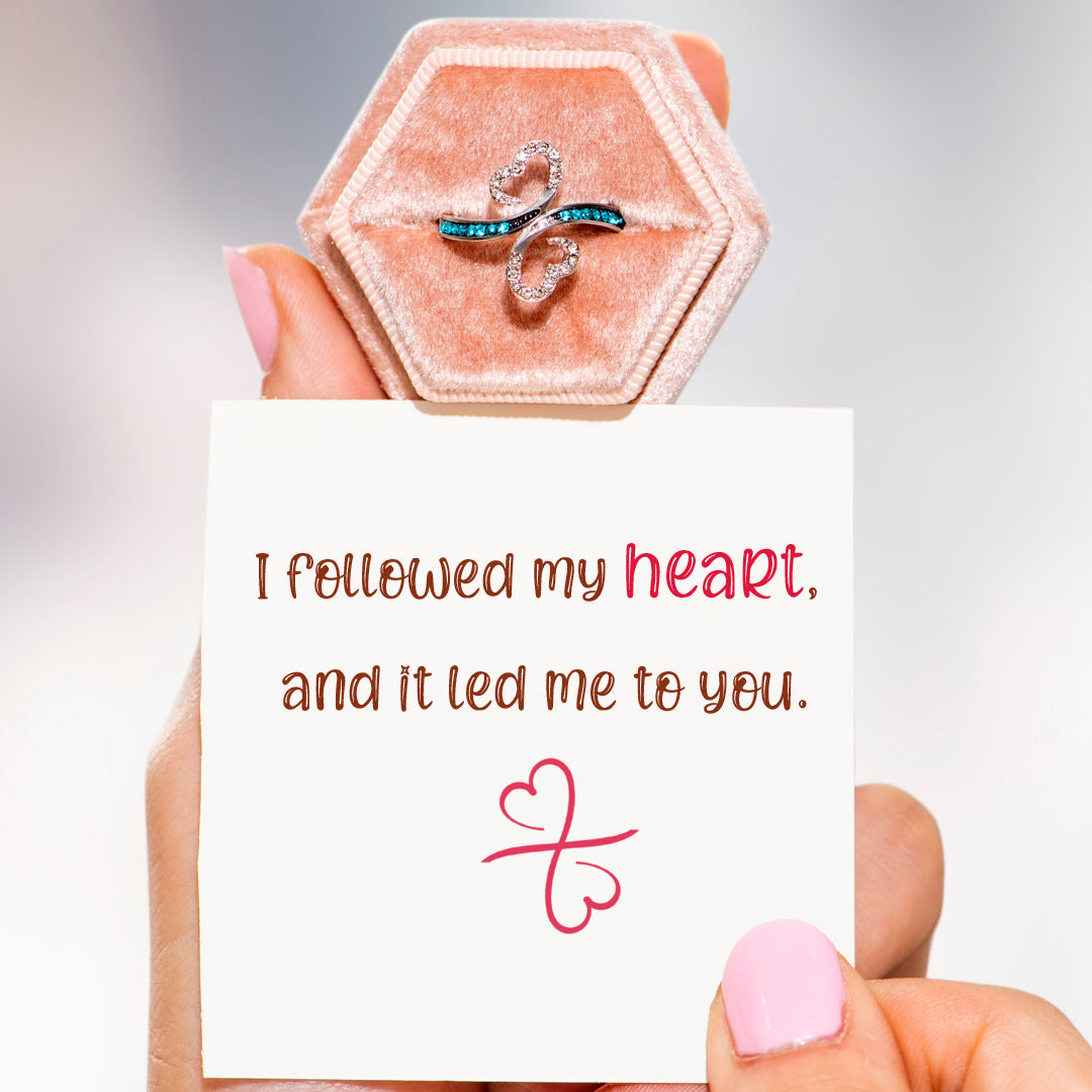 "I followed my heart, and it led me to you." Heart To Heart Ring