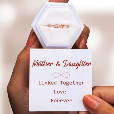 "Mother & Daughter Linked Together Love Forever" Infinite Love Ring