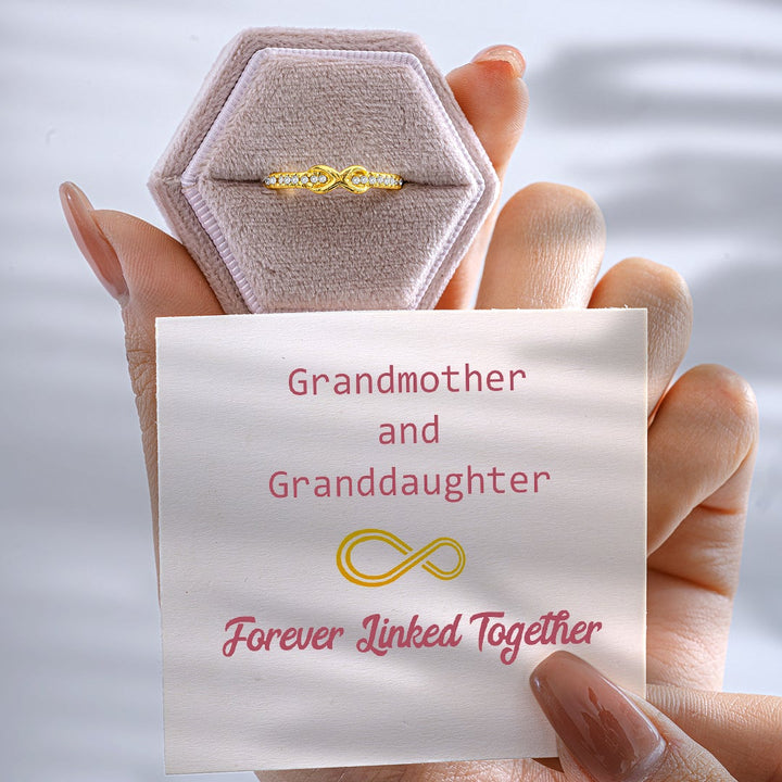 "Grandmother and Granddaughter Forever Linked Together" Infinite Love Ring